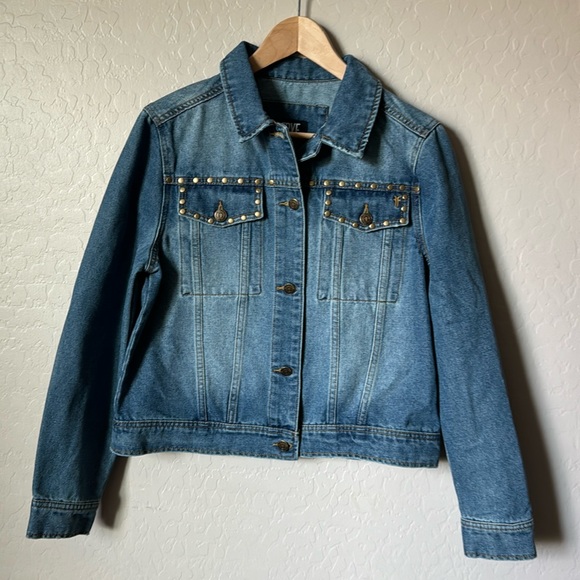 Frye Jackets & Blazers - FRYE Studded Western Denim Jean Jacket Women’s Small NWT